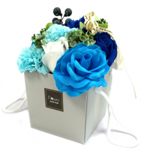 Soap Flower Bouquet - Blue 